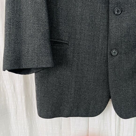 Fenzia Gray 100% Italian Worsted Wool Euromoda 3 Button Blazer Sport Coat - 44S - Picture 4 of 10